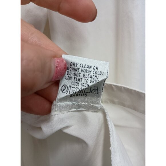 Lafayette 148 Womens Shirt Size 12 White Long Sleeve Minimalist Capsule Carrier - Picture 7 of 10